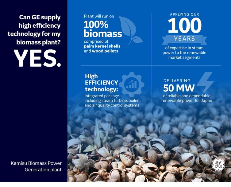 GE supplying steam technology for high efficiency biomass power plant in Japan